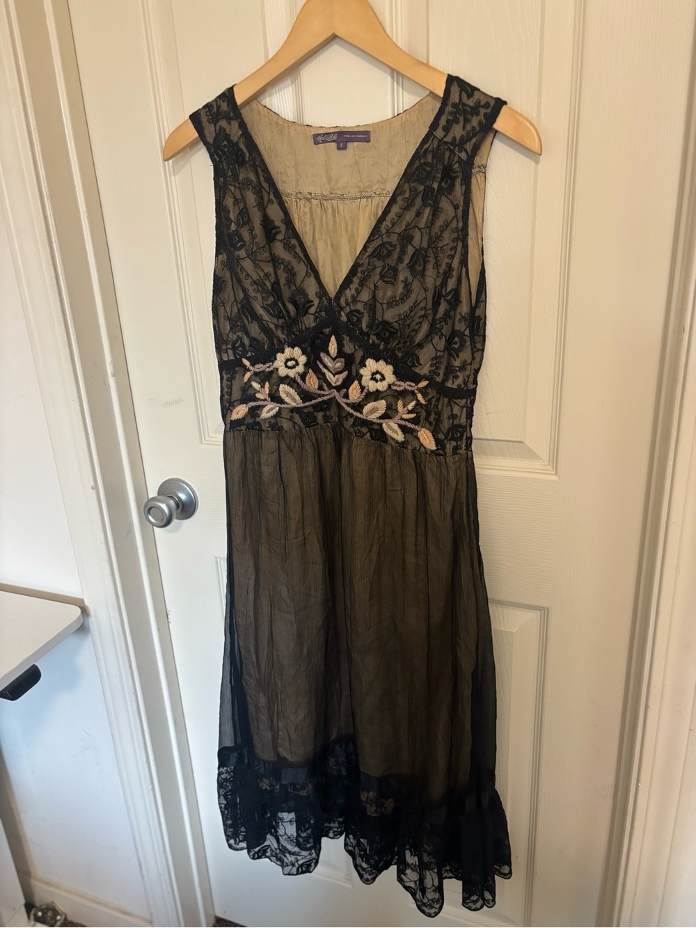 Hale Bob Embroidered Mesh Lace Dress Overlay Boho homecoming night out evening - Picture 3 of 7